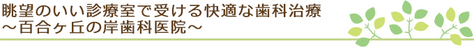 眺望のいい診療室で受ける快適な歯科治療～百合ヶ丘の岸歯科医院～