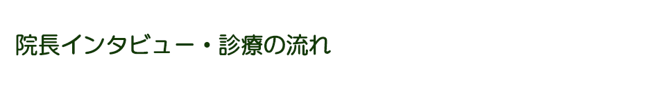 院長インタビュー・診療の流れ