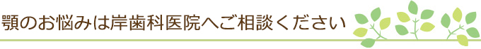 顎のお悩みは岸歯科医院へご相談ください